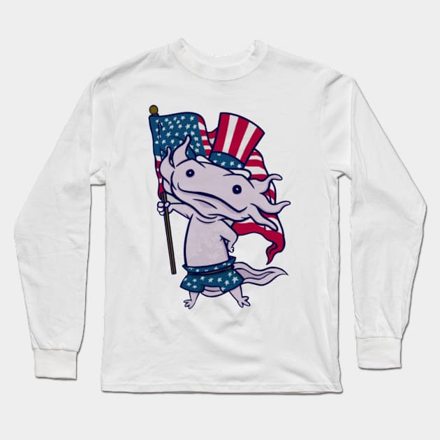 American Axolotl Long Sleeve T-Shirt by Digital-Zoo